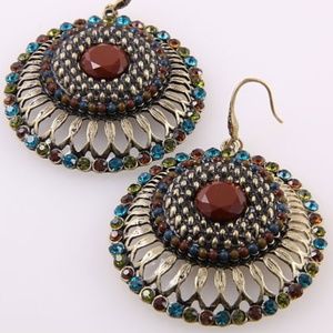 Bejeweled Filigree Drop Earrings